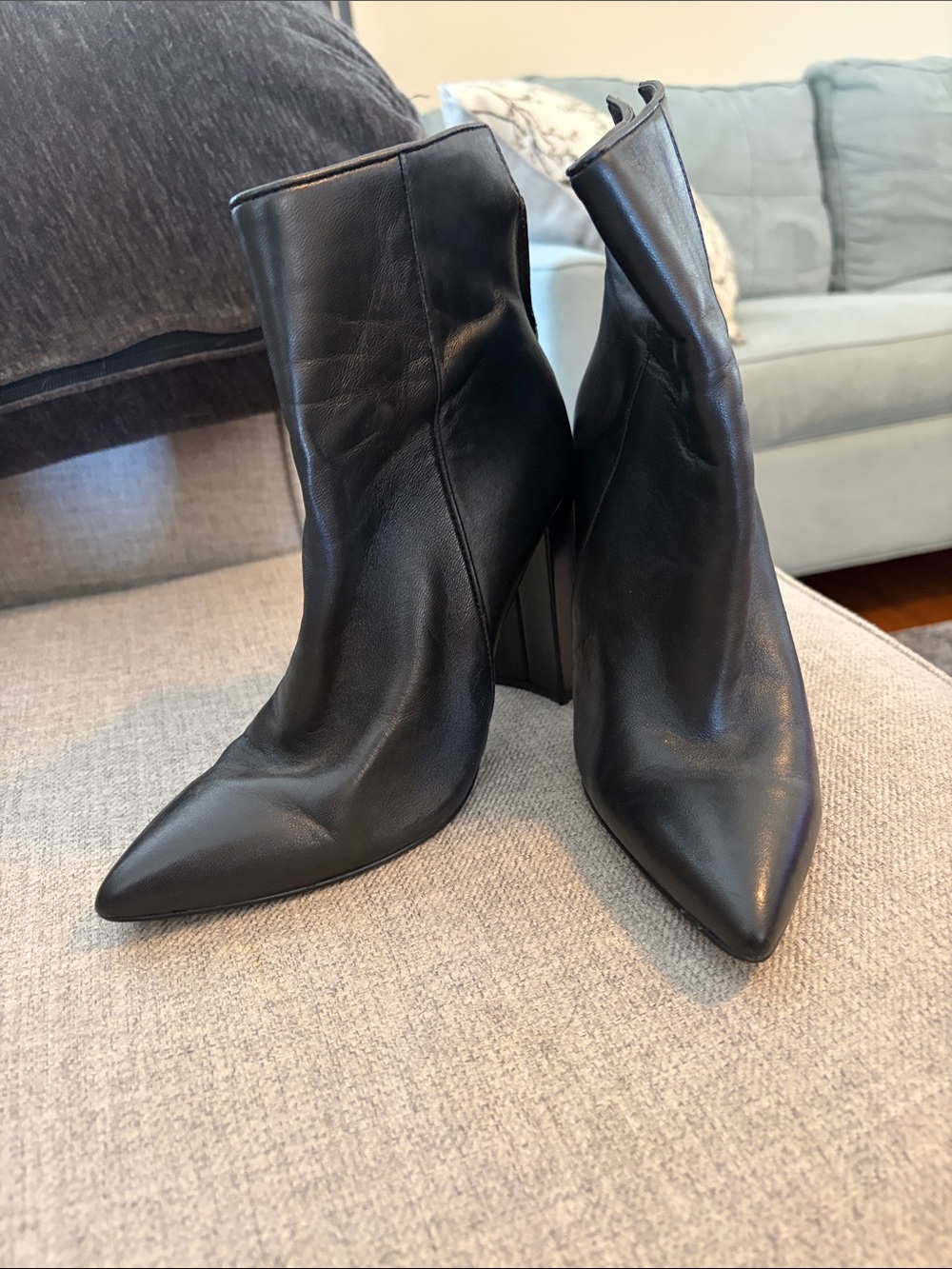Steve Madden Black Pointed-Toe Stiletto Ankle Boots